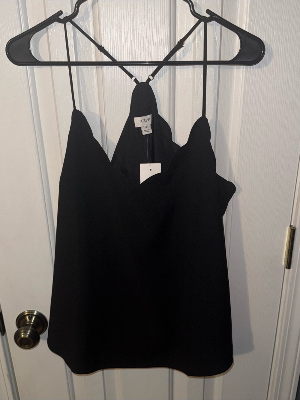 J. Crew Black Scallop-Edge Cami